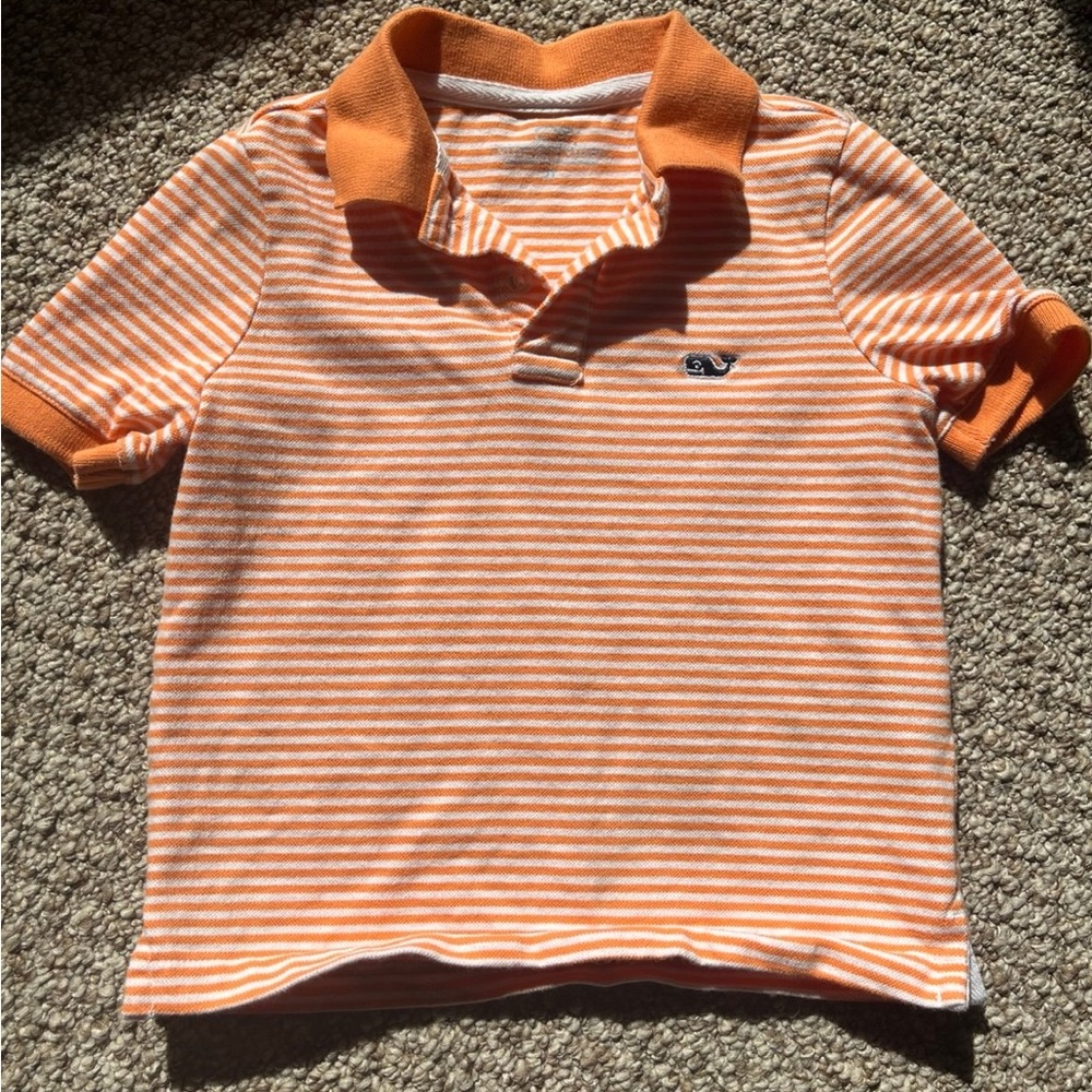 Orange and White Vineyard Vines Kids Polo